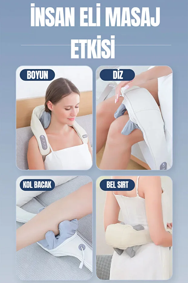 ROBO Şarjlı Ovmalı Isıtmalı Masaj Aleti Insan Eli Yoğurma Hissi